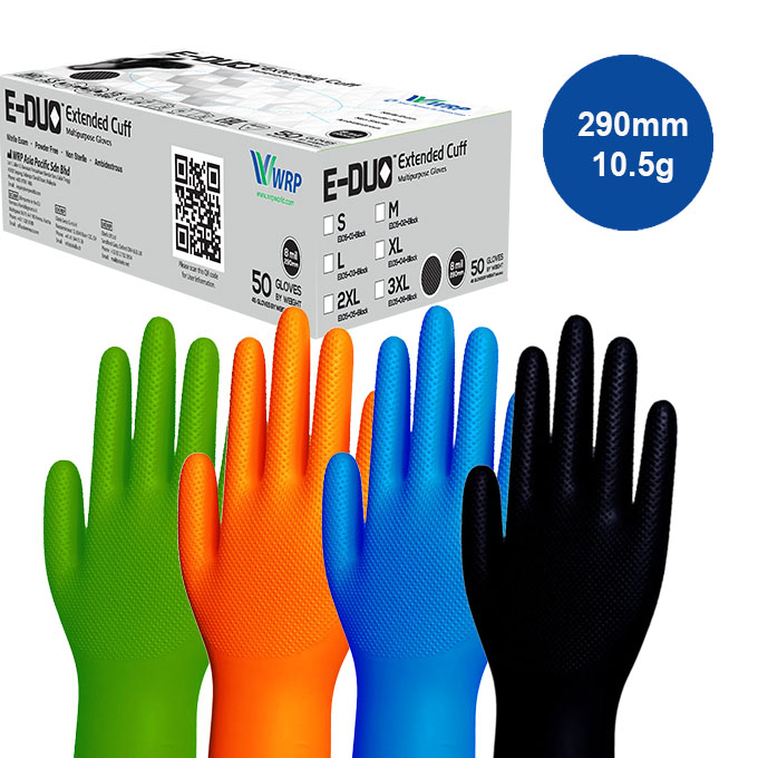 EDUO® Extended Cuff Multipurpose Nitrile Gloves